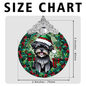 Christmas Dog Stained Glass Ornament | Unique Holiday Gift for Dog Lovers | Affenpinscher