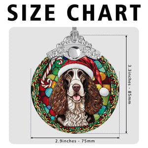 Christmas Dog Stained Glass Ornament | Unique Holiday Gift for Dog Lovers | American Water Spaniel