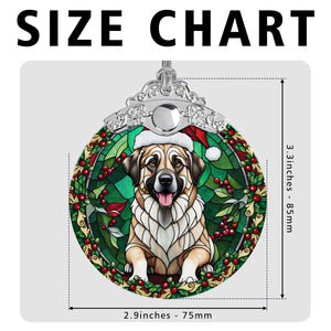 Christmas Dog Stained Glass Ornament | Unique Holiday Gift for Dog Lovers | Anatolian Shepherd