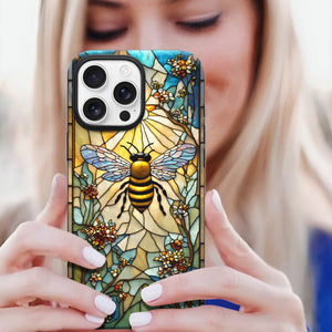 Bee Stained Glass for iPhone 16 Pro Max Case, Bee iPhone 16 Pro Max Case, Bee Phone case, Stained Glass Phone Case