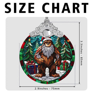 Bigfoot Stained Glass Christmas Glass Ornament, Elegant Holiday Décor for Your Tree, Glass Ornament christmas 2024