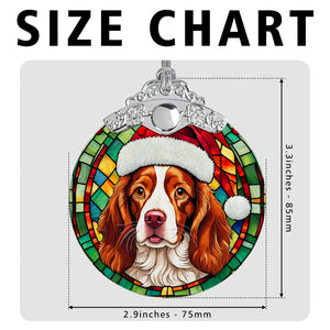 Christmas Dog Stained Glass Ornament | Unique Holiday Gift for Dog Lovers | Brittany Spaniel