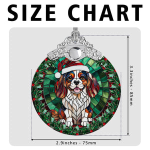 Christmas Dog Stained Glass Ornament | Unique Holiday Gift for Dog Lovers | Cavalier King Charles Spaniel