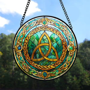 Celtic Knot Stained Glass Suncatcher, Celtic Knot Suncatcher for Windows Stained Glass