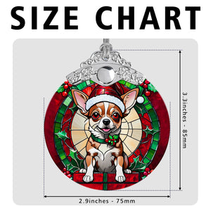 Christmas Dog Stained Glass Ornament | Unique Holiday Gift for Dog Lovers | Chihuahua