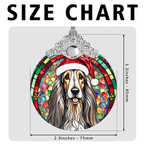 Christmas Dog Stained Glass Ornament | Unique Holiday Gift for Dog Lovers | Afghan Hound