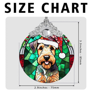 Christmas Dog Stained Glass Ornament | Unique Holiday Gift for Dog Lovers | Airedale Terrier