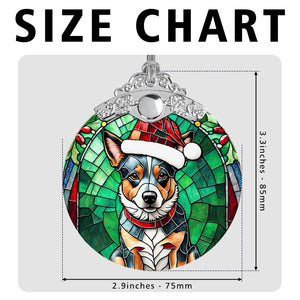 Christmas Dog Stained Glass Ornament | Unique Holiday Gift for Dog Lovers | Australian Cattle Dog