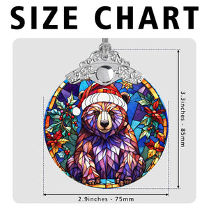 Bear Stained Glass Christmas Glass Ornament, Elegant Holiday Décor for Your Tree, Glass Ornament christmas 2024