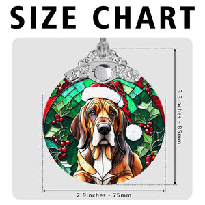 Christmas Dog Stained Glass Ornament | Unique Holiday Gift for Dog Lovers | Bloodhound