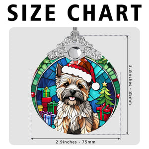 Christmas Dog Stained Glass Ornament | Unique Holiday Gift for Dog Lovers | Cairn Terrier