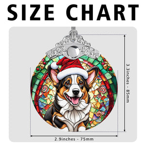 Christmas Dog Stained Glass Ornament | Unique Holiday Gift for Dog Lovers | Cardigan Welsh Corgi