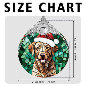 Christmas Dog Stained Glass Ornament | Unique Holiday Gift for Dog Lovers | Chesapeake Bay Retriever