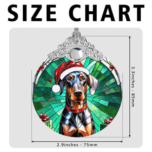 Christmas Dog Stained Glass Ornament | Unique Holiday Gift for Dog Lovers | Doberman