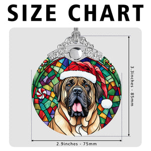 Christmas Dog Stained Glass Ornament | Unique Holiday Gift for Dog Lovers | English Mastiff