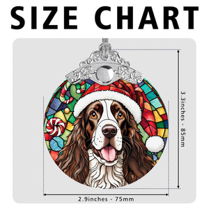 Christmas Dog Stained Glass Ornament | Unique Holiday Gift for Dog Lovers | English Springer Spaniel