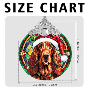 Christmas Dog Stained Glass Ornament | Unique Holiday Gift for Dog Lovers | Irish Setter