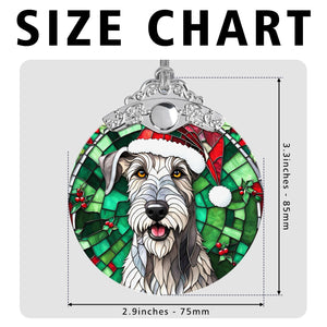 Christmas Dog Stained Glass Ornament | Unique Holiday Gift for Dog Lovers | Irish Wolfhound