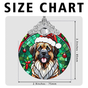 Christmas Dog Stained Glass Ornament | Unique Holiday Gift for Dog Lovers | Leonberger