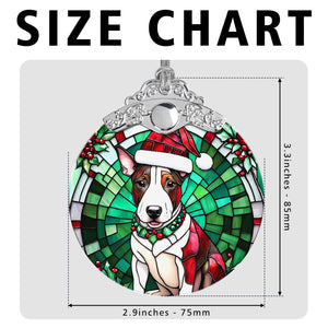 Christmas Dog Stained Glass Ornament | Unique Holiday Gift for Dog Lovers | Miniature Bull Terrier