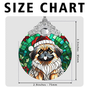 Christmas Dog Stained Glass Ornament | Unique Holiday Gift for Dog Lovers | Pekingese A02