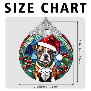 Christmas Dog Stained Glass Ornament | Unique Holiday Gift for Dog Lovers | Staffordshire Bull Terrier