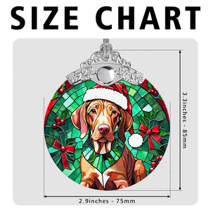 Christmas Dog Stained Glass Ornament | Unique Holiday Gift for Dog Lovers | Vizsla