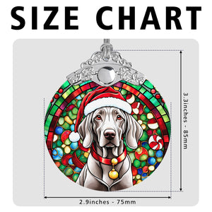 Christmas Dog Stained Glass Ornament | Unique Holiday Gift for Dog Lovers | Weimaraner