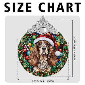 Christmas Dog Stained Glass Ornament | Unique Holiday Gift for Dog Lovers | Cocker Spaniel