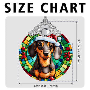 Christmas Dog Stained Glass Ornament | Unique Holiday Gift for Dog Lovers | Dachshund