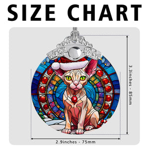 Christmas Cat Stained Glass Ornament | Unique Holiday Gift for Cat Lovers | Donskoy