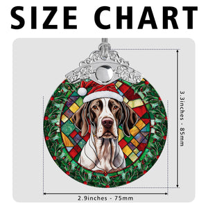 Christmas Dog Stained Glass Ornament | Unique Holiday Gift for Dog Lovers | English Pointer 2