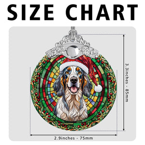 Christmas Dog Stained Glass Ornament | Unique Holiday Gift for Dog Lovers | English Setter