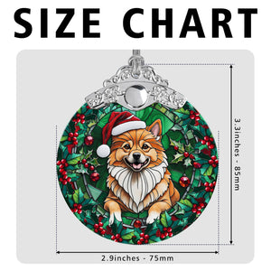 Christmas Dog Stained Glass Ornament | Unique Holiday Gift for Dog Lovers | Finnish Spitz