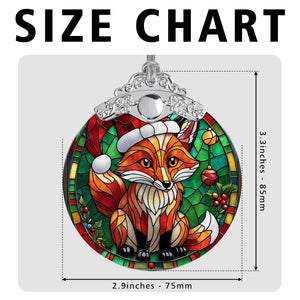 Fox Stained Glass Christmas Glass Ornament, Elegant Holiday Décor for Your Tree, Glass Ornament christmas 2024