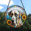 Great Dane Stained Glass Suncatcher, Great Dane Sunflower Suncatcher for Windows Stained Glass