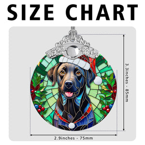 Christmas Dog Stained Glass Ornament | Unique Holiday Gift for Dog Lovers | Labrador Retriever