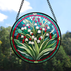 Lily of the valley Stained Glass Suncatcher, Lily of the valley Suncatcher for Windows Stained Glass