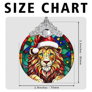 Lion Stained Glass Christmas Glass Ornament, Elegant Holiday Décor for Your Tree, Glass Ornament christmas 2024