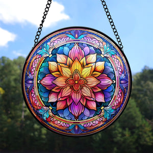 Mandala Stained Glass Suncatcher, Mandala Suncatcher for Windows Stained Glass