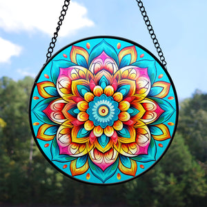 Mandala Stained Glass Suncatcher, Mandala Suncatchers for Windows Stained Glass