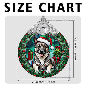 Christmas Dog Stained Glass Ornament | Unique Holiday Gift for Dog Lovers | Norwegian Elkhound