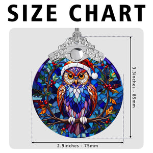 Owl Stained Glass Christmas Glass Ornament, Elegant Holiday Décor for Your Tree, Glass Ornament christmas 2024