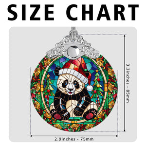 Panda Stained Glass Christmas Glass Ornament, Elegant Holiday Décor for Your Tree, Glass Ornament christmas 2024