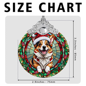 Christmas Dog Stained Glass Ornament | Unique Holiday Gift for Dog Lovers | Pembroke Welsh Corgi 2