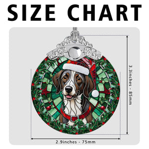 Christmas Dog Stained Glass Ornament | Unique Holiday Gift for Dog Lovers | Plott Dog