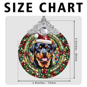 Christmas Dog Stained Glass Ornament | Unique Holiday Gift for Dog Lovers | Rottweiler 2