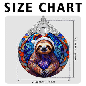 Sloth Stained Glass Christmas Glass Ornament, Elegant Holiday Décor for Your Tree, Glass Ornament christmas 2024