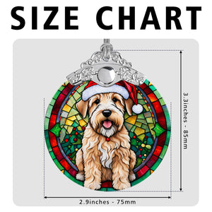 Christmas Dog Stained Glass Ornament | Unique Holiday Gift for Dog Lovers | Soft Coated Wheaten Terrier