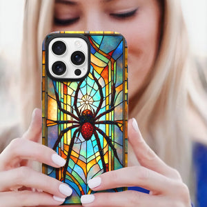 Spider Stained Glass for iPhone 16 Pro Max Case, Spider iPhone 16 Pro Max Case, Spider Phone case, Stained Glass Phone Case